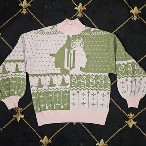 Wicked Glinda & Elphaba Silhouette Women's Holiday Sweater